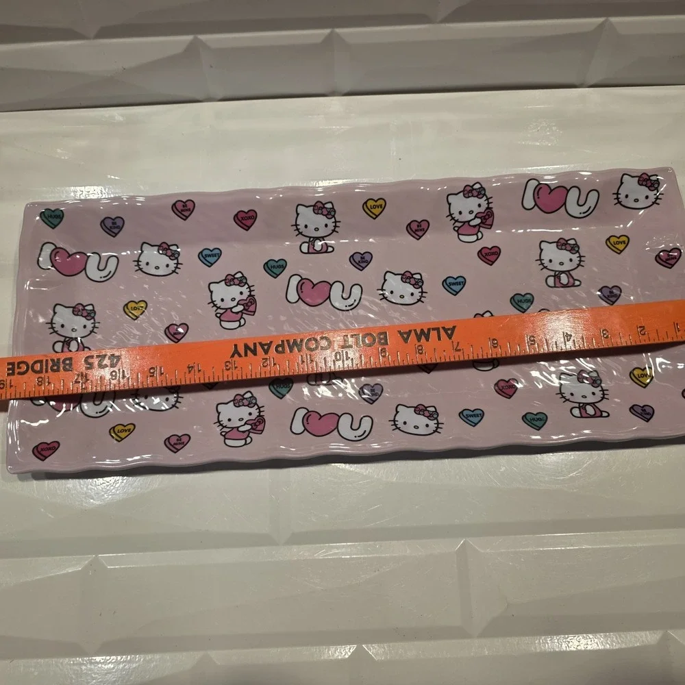 HELLO KITTY Pink Hearts Large Melamine Serving Tray BRAND NEW